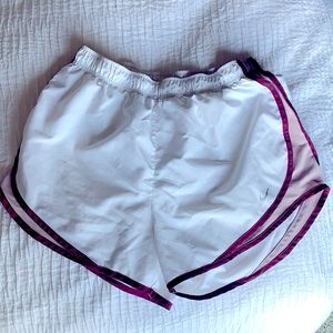 Nike Dri Fit White Pink Running Shorts Size Large